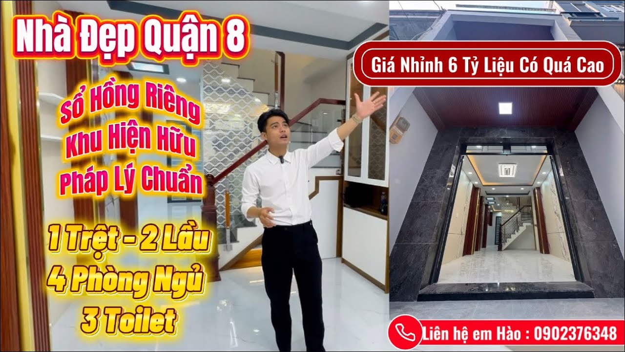 Nhà Đẹp Quận 8 || Đường Dạ Nam - 4 Phòng Ngủ ||Sổ Hồng Riêng -Pháp Lý Chuẩn Giá || Thương Lượng Tốt 