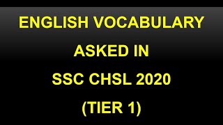 Synonyms asked in SSC CHSL 2020 by Rani Ma'am | Important Vocabulary | Previous Year Papers| Part 2|