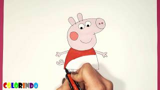 DESENHAR E COLORIR A PEPPA PIG FELIZ - FÁCIL E DIVERTIDO!