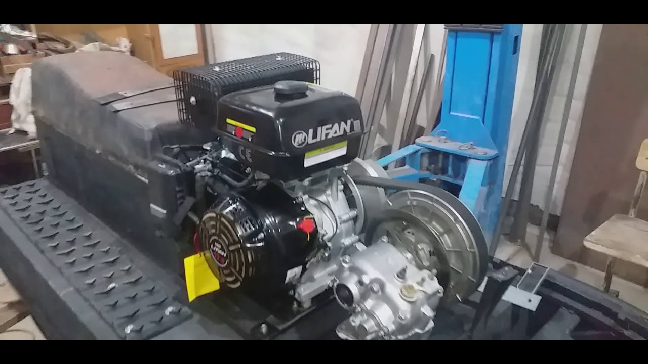 Установка двигателя Лифан на снегоход Буран - YouTube