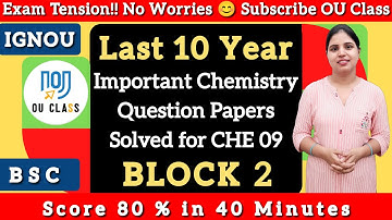 IGNOU BSC CHE 9 Biochemistry Important questions | Solved Previous Question papers | Sneh | OU Class