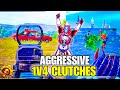 Aggressive 1v4 clutches  bgmi high sensitivity gameplay