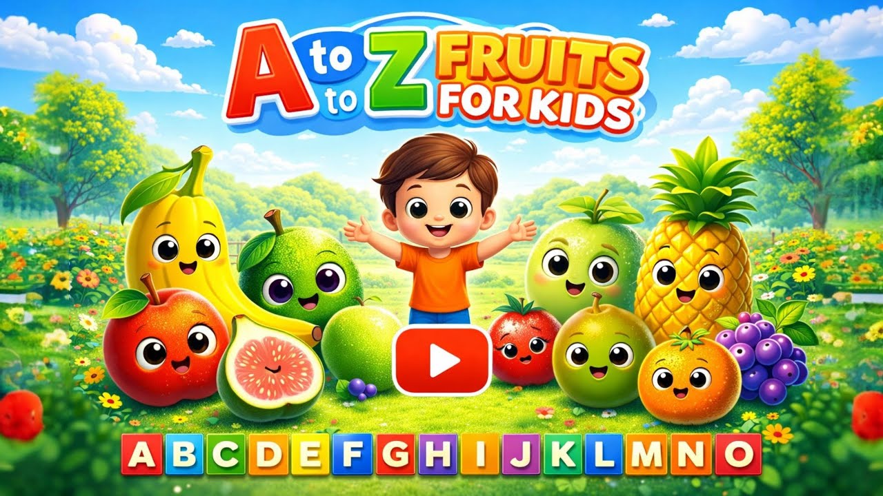 ABC Alphabet for Kids | Q to U Fruits Name 🍎 | Learn ABC with Fruits | Nursery Rhymes @vedaanshsingh