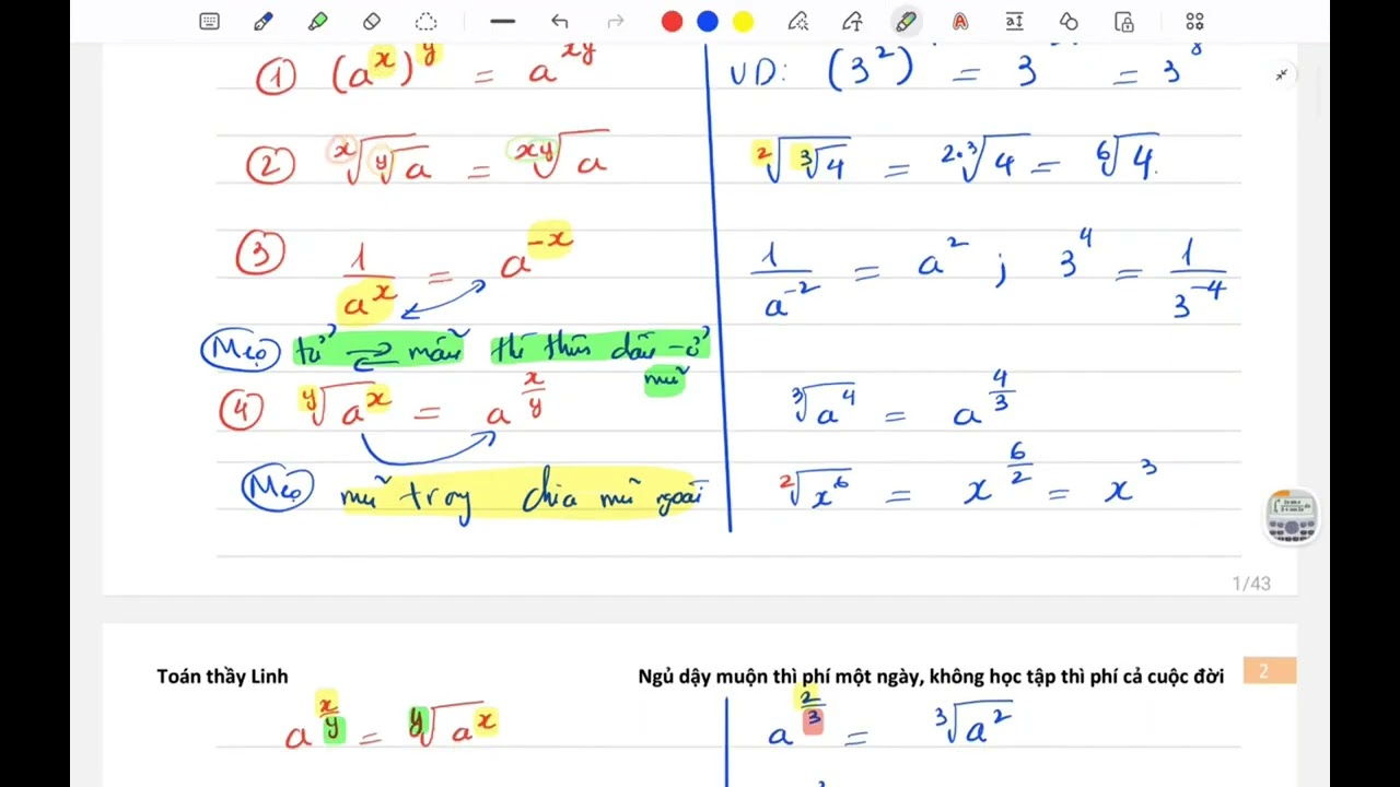 2k9 học mẹo nhớ công thức Lũy thừa, cùng thầy Linh nhé