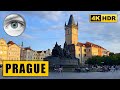 Prague Walking Tour through the center of the city - Sunset vibes 🇨🇿 Czech Republic 4K HDR ASMR