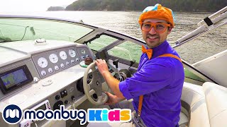 Blippi Explores a Boat | Cars, Trucks & Vehicles Cartoon | Moonbug Kids