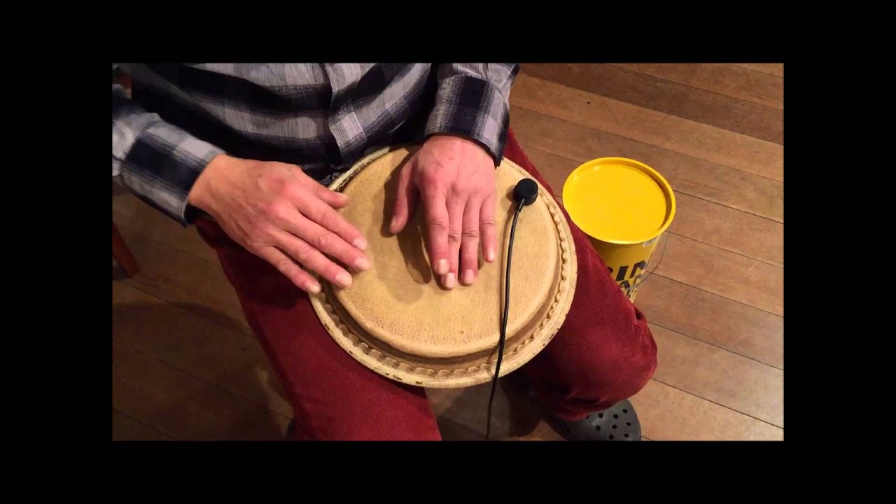 Used conga drum skin with Sandwiched Pickup microphone YouTube