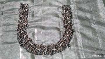 Aari work bead loaded blouse design