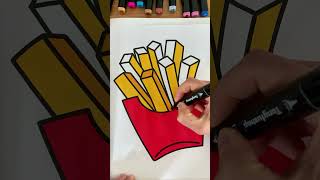 Coloring Fast Food Oddly Satisfying Art ASMR Marker