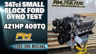 421HP Drop-In-Ready 347 Ford Stroker Dyno Test for Hammer Performance's '89 Mustang at Prestige