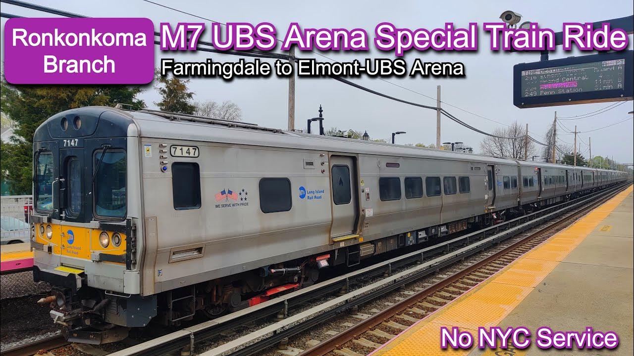 LIRR M7 Ronkonkoma Branch UBS Arena Shuttle Train Ride from