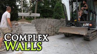 Installing 2 Retaining Walls with Inset Granite Steps
