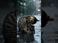 mummy cat and baby cat rain 😭 #cat #cartune #shorts #ai