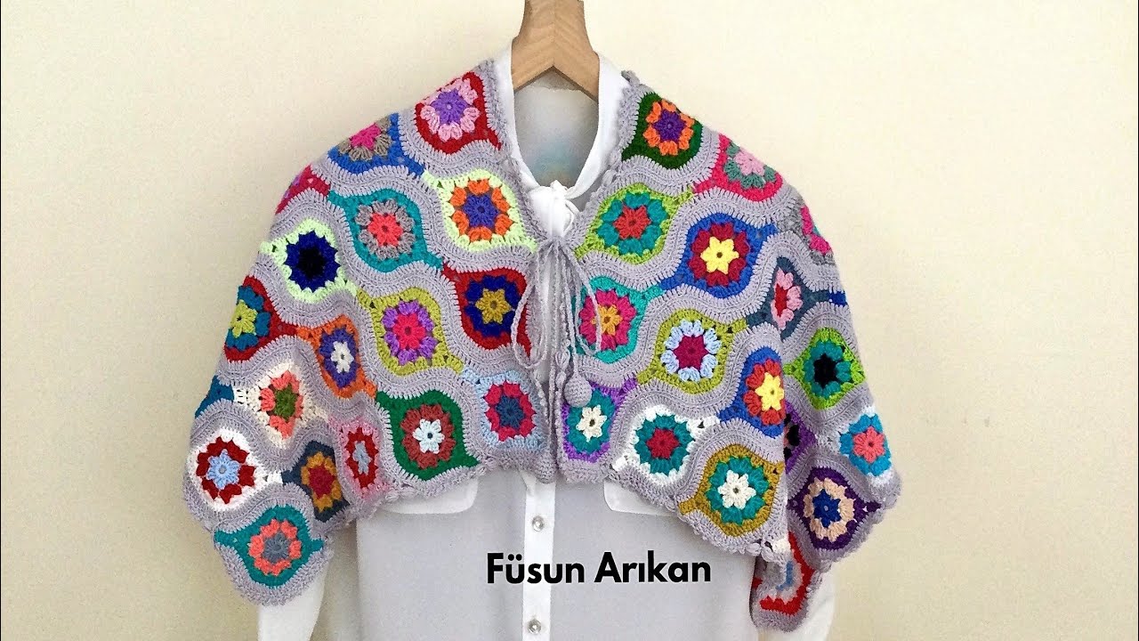 OVAL MOTİFLİ TIĞ İŞİ ÖRGÜ ŞAL YAPILIŞI (ARTAN İPLERİ DEĞERLENDİRME)(MYSTICALLANTERNS SHAWL)