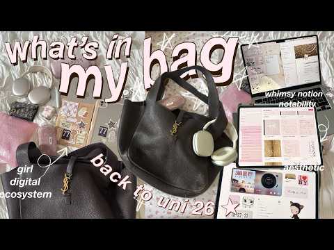 ⭑🎧 what’s in my bag BACK TO SCHOOL 2026 | whimsy digital ecosystem, ipad/ macbook tour...