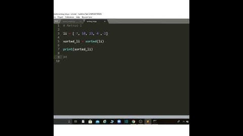 Sorting a List in Python #shorts