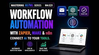 AI Workflow Automation with Zapier, Make & n8n — 3 Automations Built Live | Master AI & ML Ep 21