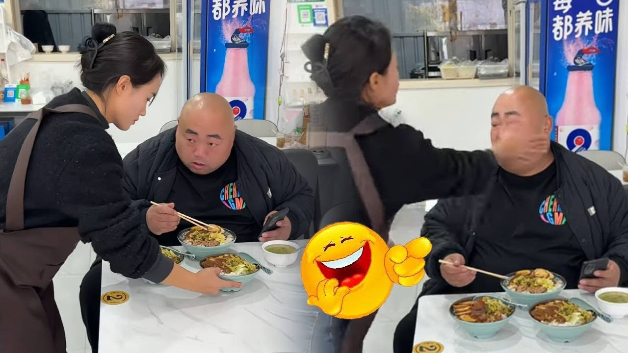 A fat woman. She didn't understand what I said and gave me three bowls of rice.