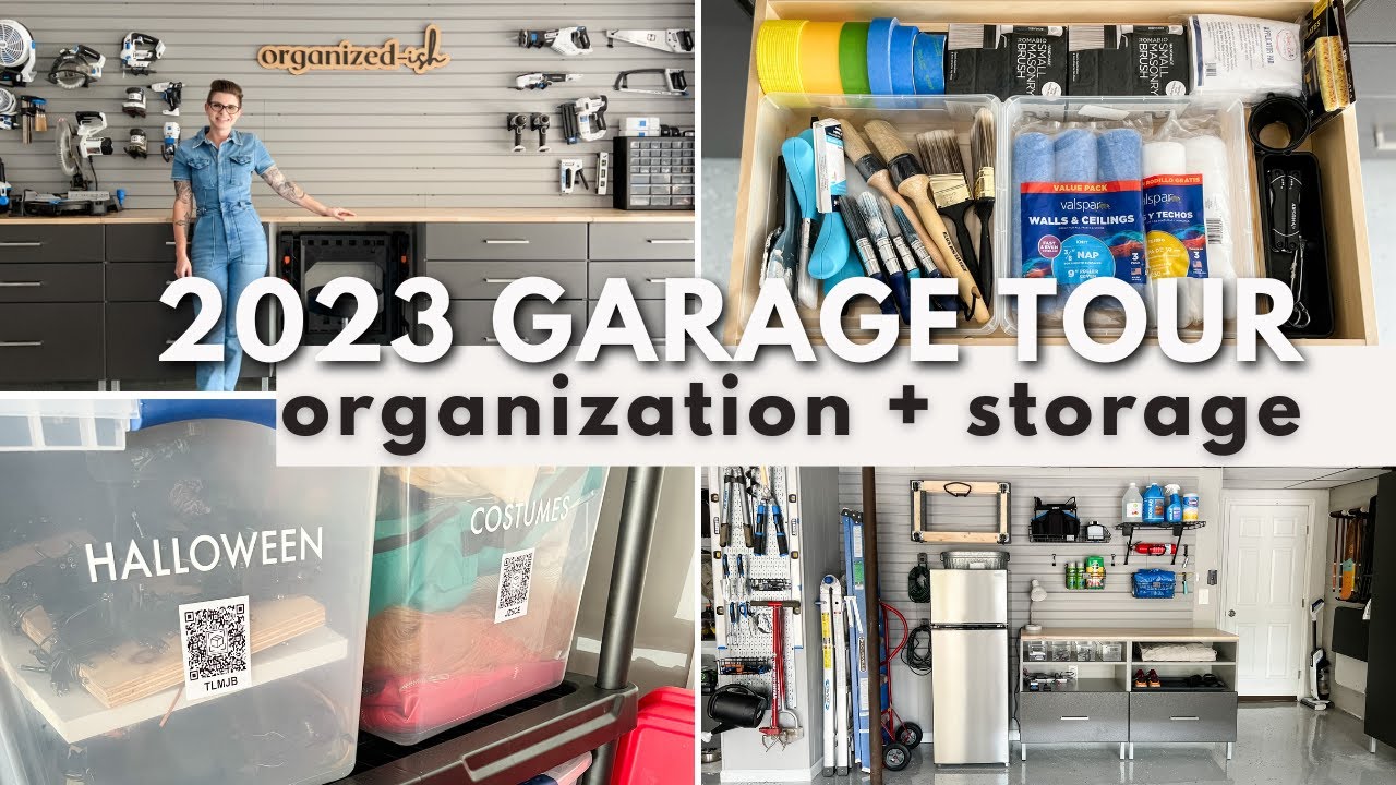 ORGANIZED GARAGE TOUR 2023  Storage Ideas & Inspiration, Various Budgets,  & Categorizing Zones 