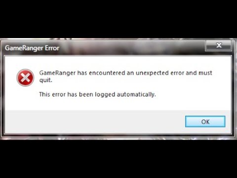 Ошибка при запуске программы GAMERANGER GAMERANGER HAS ENCOUNTRED AN UNEXPECTED ERROR AND MUST...