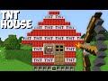 What if you SHOT at the TNT HOUSE a FIRE BOW in Minecraft ! CHALLENGE 100% TROLLING !