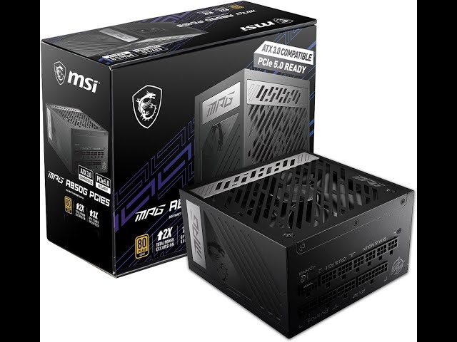 MSI MPG A850G PCIE 5 & ATX 3.0 Gaming Power Supply unbox
