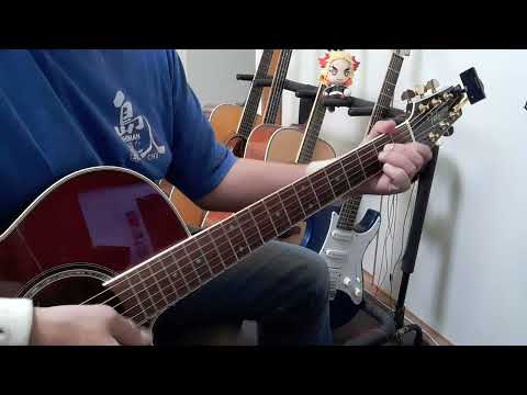 #35【 三線の花 】BEGIN 曲に合わせて弾いてみた。通常ﾊﾞｰｼﾞｮﾝ！【コード表あり】