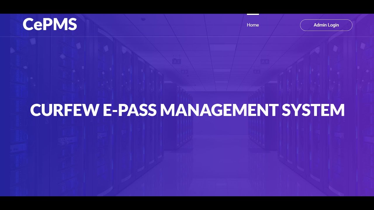 Curfew e-Pass Management Website