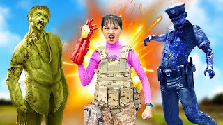TL Nerf WAR : Funny ATM JackPot Crafting Zombies &amp; Warrior Ms. TranBi Nerf Guns Against Zombies