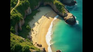 DnD compatible animated map _ Cliffside Beach View _ square grid _ ambience for VTT