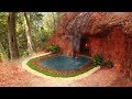 Dig a mountain to build the most beautiful natural waterfall swimming pool