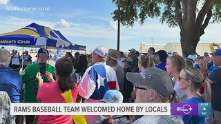 The Angelo State Rams baseball team is welcomed home by the locals