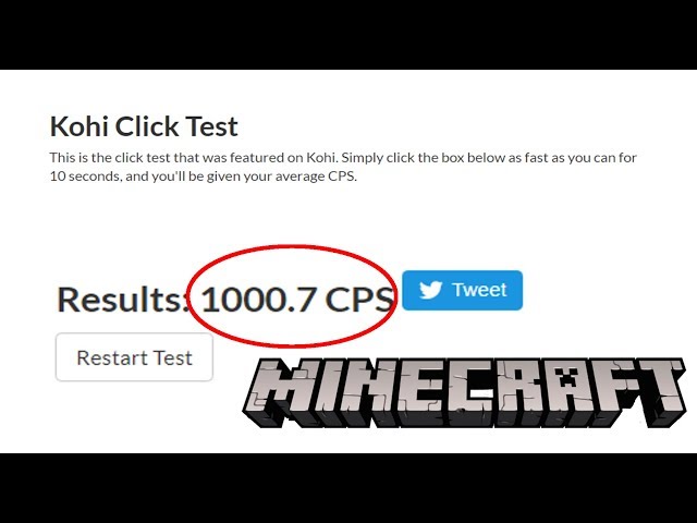 Kohi Click Test - Improve Minecraft Gaming Experiece