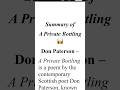 A Private Bottling Summary