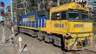 25/7/26 Pacific National 6MB4 at Rhodes with NR44, NR108, and NR37 25/7/26 Pacific National 6MB4 at Rhodes with NR44, NR108, and NR37