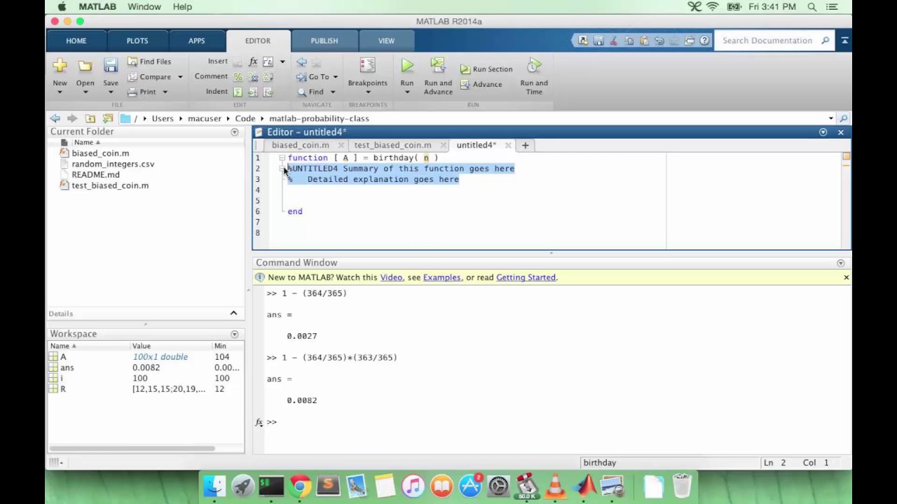 Learn MATLAB Episode #25: Birthday Paradox - YouTube