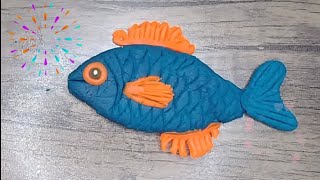 طريقة عمل سمكة بالصلصال how to make fish with clay