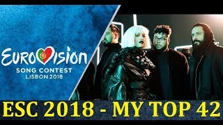 Eurovision  Song Contest 2018- My Top 42(so far)