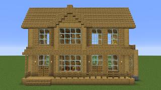 Minecraft - How to build a Large Oak Mansion House