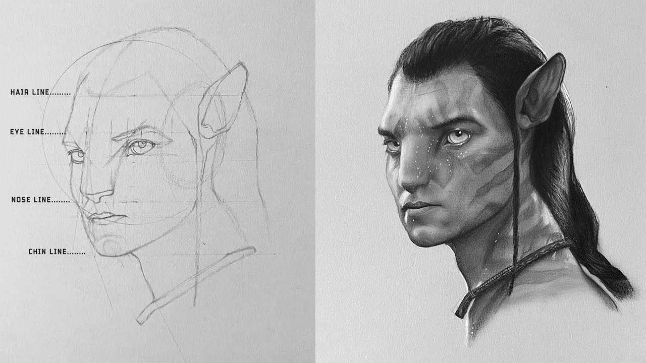 Drawing Avatar - Jake Sully | Loomis Method - YouTube