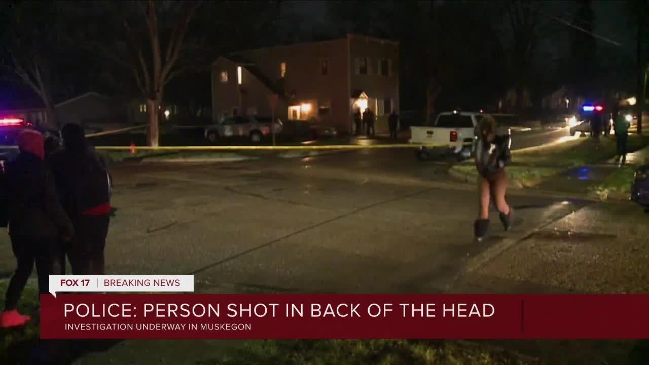 Person shot in back of head in Muskegon