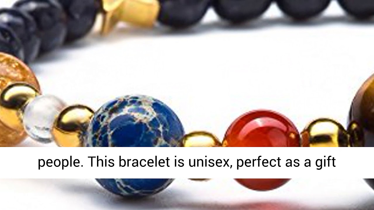 Fesciory Women Men Solar System Bracelet Universe Galaxy The Eight Planets Guardian Star Natural