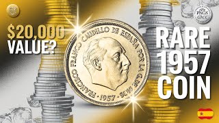 ? Rare 5 Pesetas 1957 Coin Worth an Astonishing ?$20,000?! Certified PCGS u0026 NGC Treasure ?