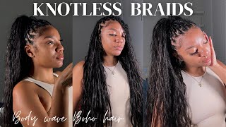 Boho knotless BODY WAVE HAIR - lightweight hairstyle , details included
