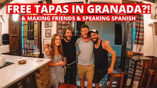 How To Get Free Tapas in Granada, Spain🦐🇪🇸 + Making Friends With Locals & Trying To Speak Spanish!