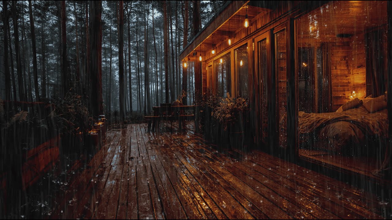 Calming Forest Cabin Rain Sounds 🌧 | Peaceful Night Ambience for Deep Sleep & Relaxation (No Ads)