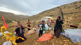 A Hard Night in the Mountains | Strong Winds and Heavy Rain Challenged the Nomadic Family’s Tents 😨🔥