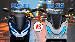 2021 Honda PCX e:HEV vs 2018 Honda PCX Hybrid