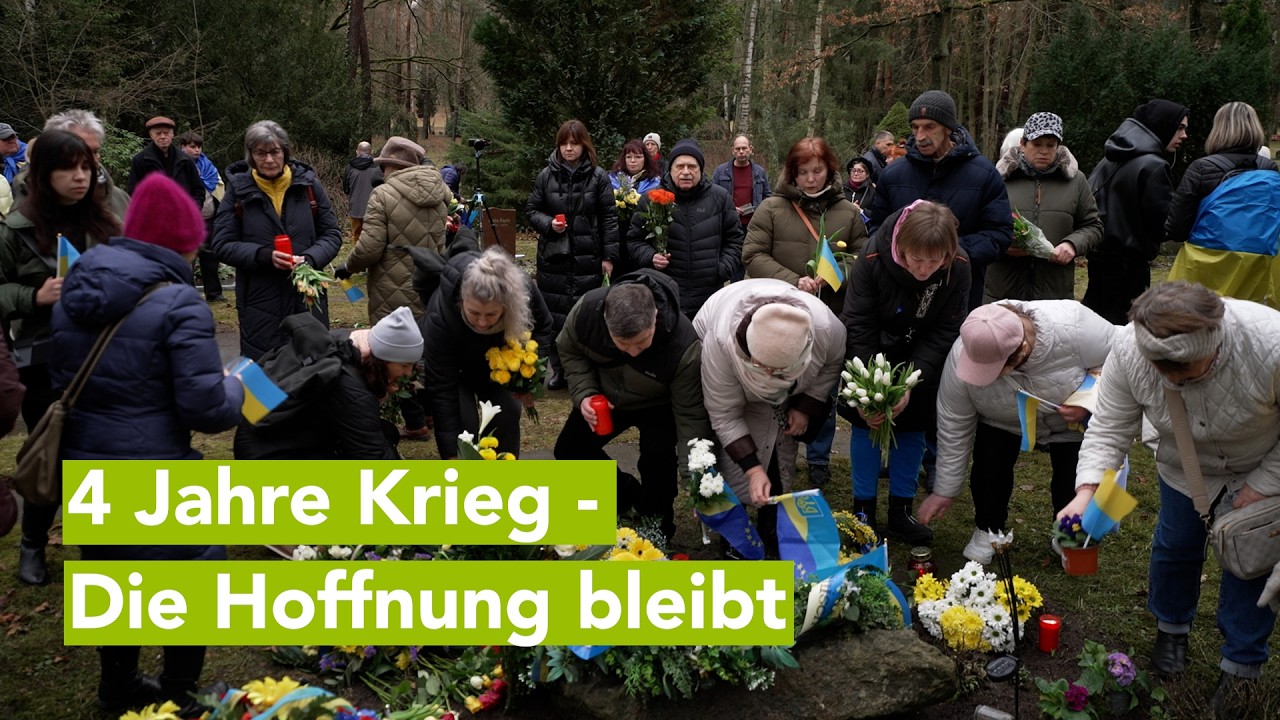 4 Jahre Ukraine-Krieg: Bewegendes Gedenken auf dem Waldfriedhof Schwerin