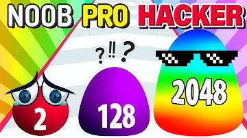 🥵 NOOB vs PRO vs HACKER 🔥 Blob Merge 3D [2048 ASMR Sound]